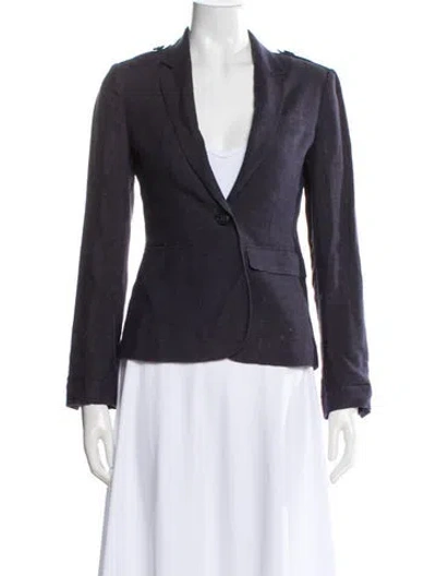 Pre-owned Burberry Linen Blazer In Blue