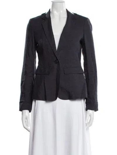 Pre-owned Burberry Linen Blazer In Blue