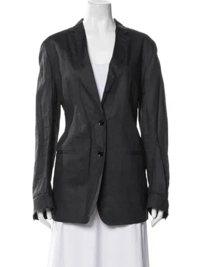 Pre-owned Burberry Linen Blazer In Gray