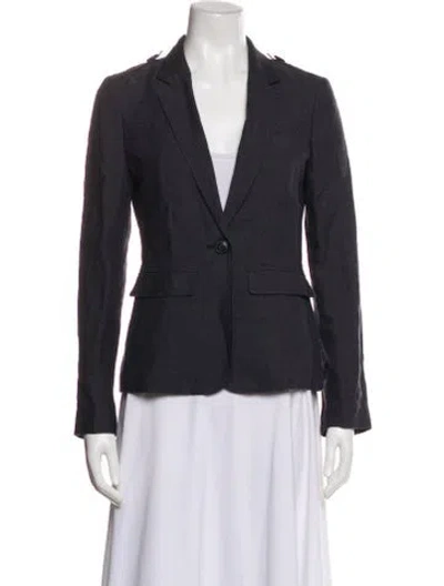 Pre-owned Burberry Linen Blazer W/ Tags In Gray