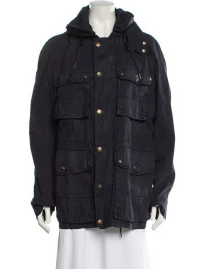 Pre-owned Burberry Linen Coat In Blue