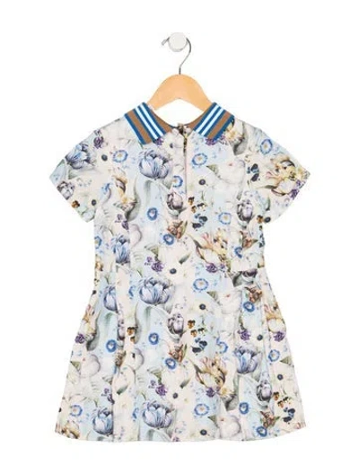 Pre-owned Burberry Babies' Linen Dress In Blue