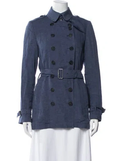 Pre-owned Burberry Linen Jacket In Blue