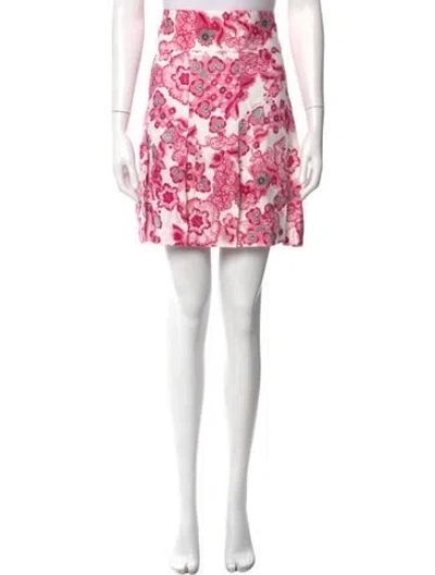 Pre-owned Burberry Linen Knee-length Skirt In Pink