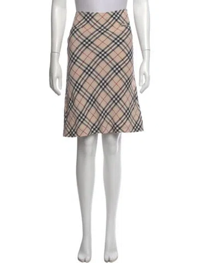 Pre-owned Burberry Linen Midi Length Skirt In Neutral