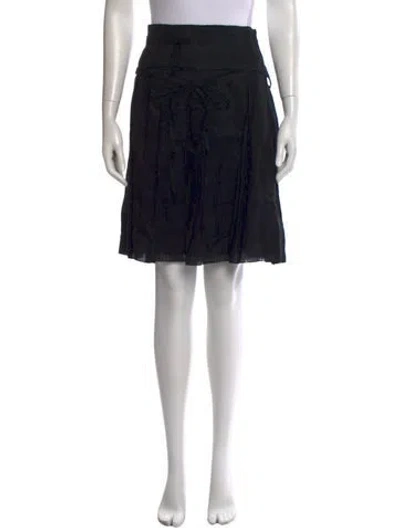 Pre-owned Burberry Linen Mini Skirt In Black