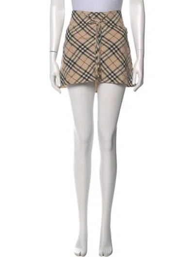 Pre-owned Burberry Linen Mini Skirt In Neutral