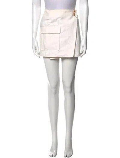 Pre-owned Burberry Linen Mini Skirt In White
