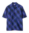 BURBERRY LINEN OVERSIZED CHECK SHIRT