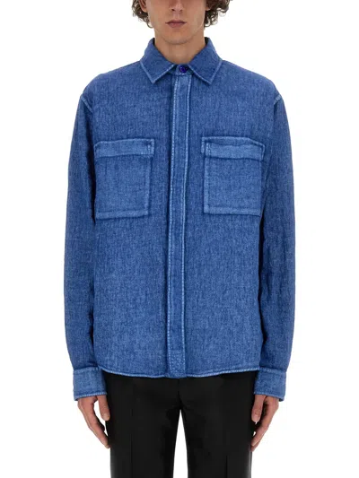 Burberry Denim Blue Linen Shirt