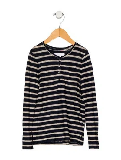 Pre-owned Burberry Babies' Linen Striped Long Sleeve Shirt W/tags