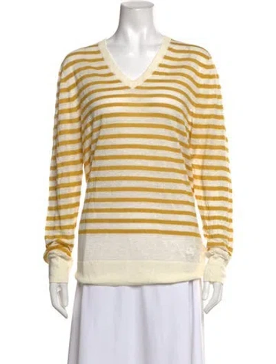Pre-owned Burberry Linen Striped Sweater In Neutrals