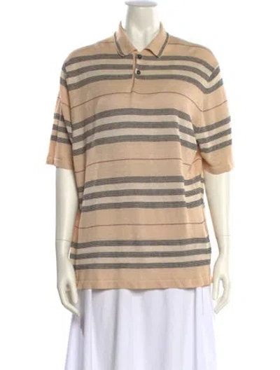 Pre-owned Burberry Linen Striped Sweater In White