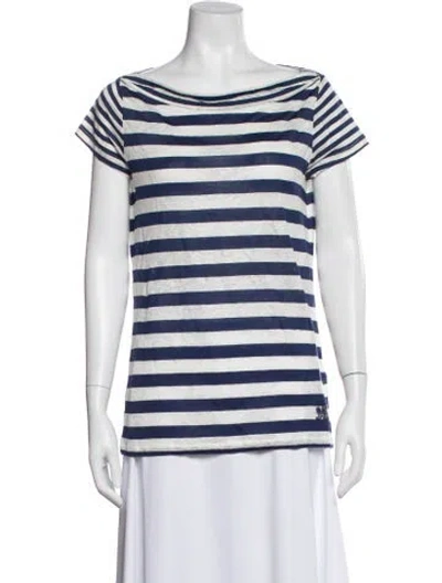 Pre-owned Burberry Linen Striped T-shirt In Blue