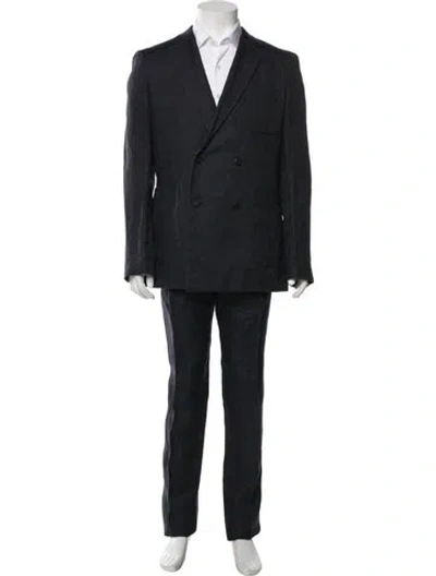 Pre-owned Burberry Linen Striped Two-piece Suit In Blue
