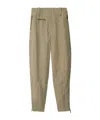 Burberry Khaki Linen Tailored Trousers In Khaki/milk