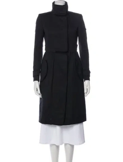 Pre-owned Burberry Linen Trench Coat In Black