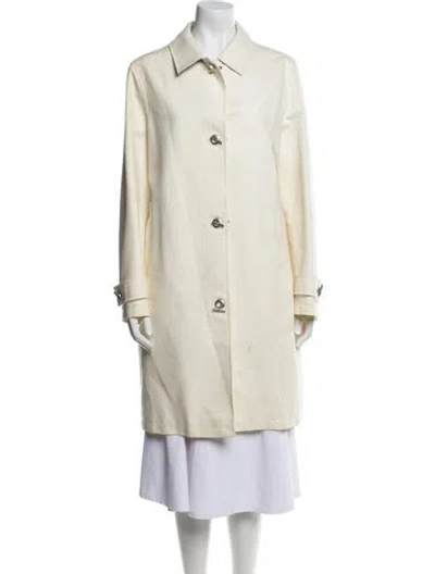 Pre-owned Burberry Linen Trench Coat In Neutral