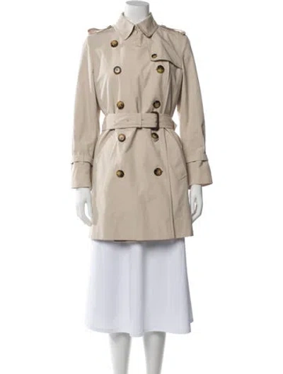 Pre-owned Burberry Linen Trench Coat In Neutral