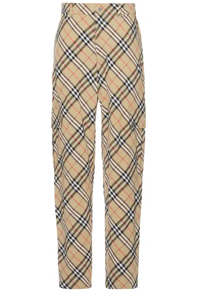 Burberry Check Wool Blend Tailored Trousers In Multi