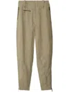 Burberry Khaki Linen Tailored Trousers