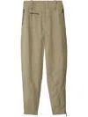 Burberry Khaki Linen Tailored Trousers In Neutrals