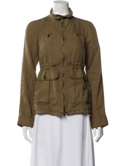Pre-owned Burberry Linen Utility Jacket In Green