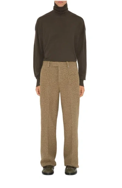 Burberry Linen Wool Blend Tailored Trousers In Neutral