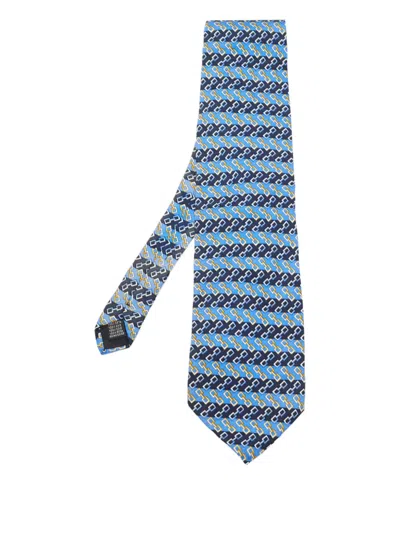 Pre-owned Burberry Link-pattern Silk Tie