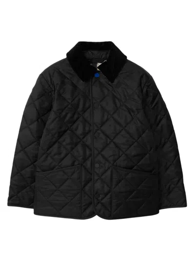 Burberry Little Boy's & Boy's Corduroy-trimmed Quilted Jacket In Black