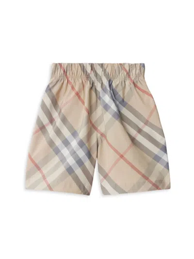 Burberry Little Boy's & Boy's Fabian Check Shorts In Pale Stone Check