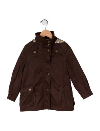 Pre-owned Burberry Babies'  Little Boys Pea Coat In Brown