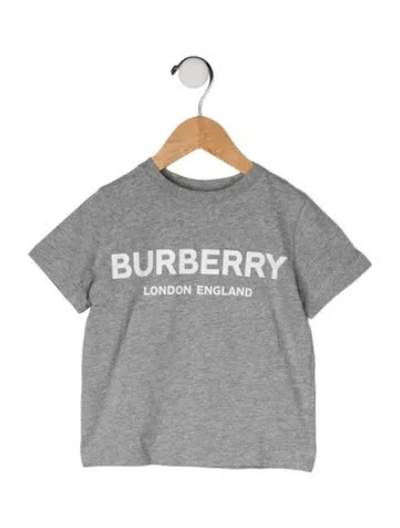 Pre-owned Burberry Babies'  Little Boys Short Sleeve T-shirt In Gray
