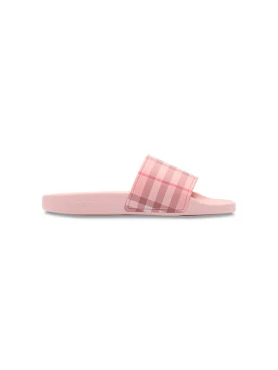 BURBERRY LITTLE GIRL'S & GIRL'S FURLEY CHECK POOL SLIDE SANDALS