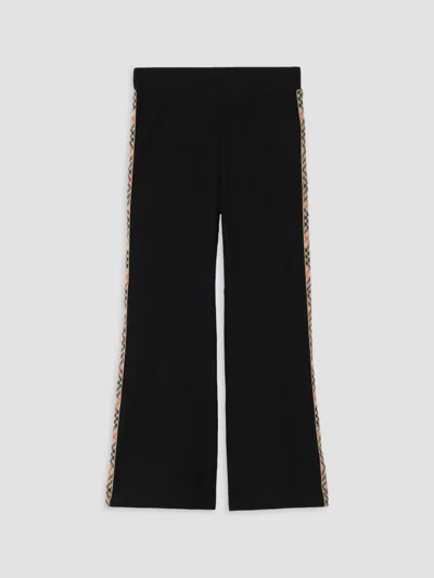 Burberry Little Girl's & Girl's Mina Ribbed Stretch-cotton Pants In Black