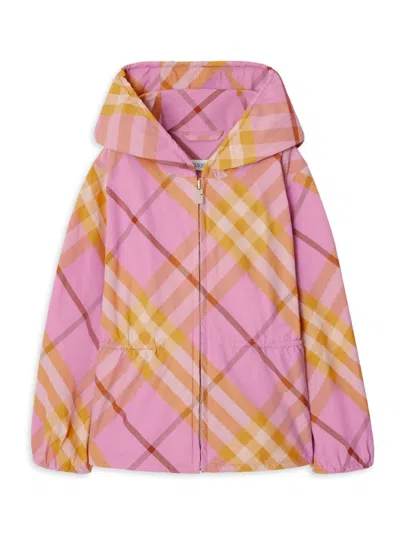 Burberry Little Girl's & Girl's Tilly Check Zip-up Jacket In Carnation Pink Check