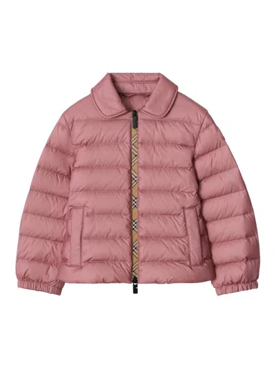Burberry Little Girl's & Girl's Vanessa Check Zip Down Puffer Jacket In Pink