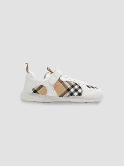 Burberry Little Kid's & Kid's Check Leather Low-top Sneakers In Multi