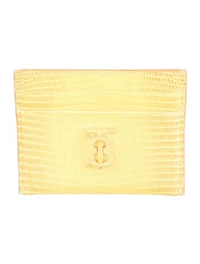 Pre-owned Burberry Lizard Card Holder In Yellow