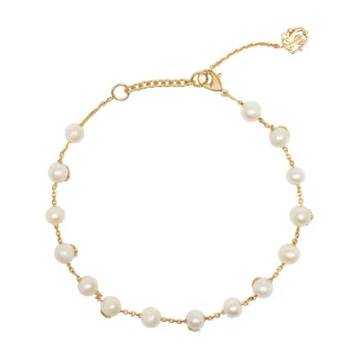 Burberry Lj Ekd Sphre Pearl Bracelet In Gold