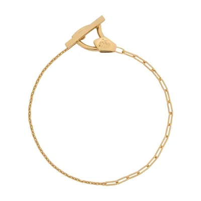 Burberry Lj Shield T-bar Bracelet In Gold