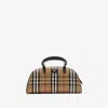 Burberry Highland Beige Handbag With Ekd Patch On The Front And All-over Check Motif In Cotton Blend Woman In Neutral