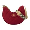 Burberry Horseshoe Quilted Crossbody Bag In Red