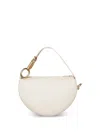 Burberry Half-moon Design Shoulder Bag With Gold Ring Detail In Neutral