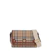 Burberry Classic Check Pattern Shoulder Bag With Flap Closure In Briar Brown