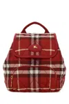 Burberry Embroidered Canvas Backpack In Blue