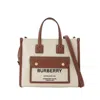 Burberry Mini Freya Tote Bag With Horseferry Print And Leather Accents In Brown