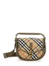 Burberry Small Messenger Check Shoulder Bag In Neutrals