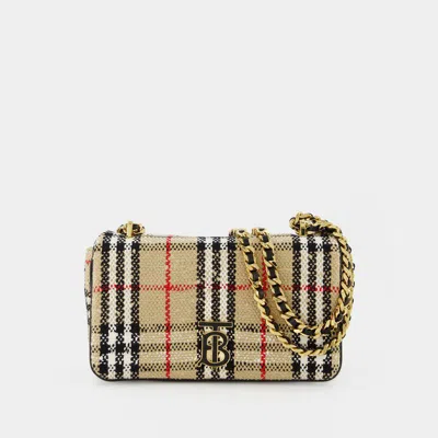 Burberry Ll Sm Lola C Bch Hobo Bag -  - Beige - Cotton In Multicoloured