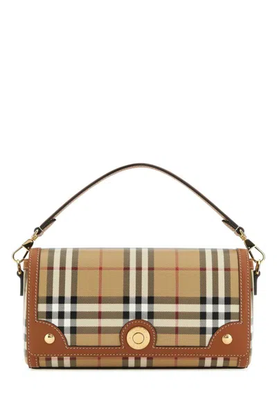 Burberry Womens Briar Brown Check-print Flap-front Woven-blend Cross-body Bag